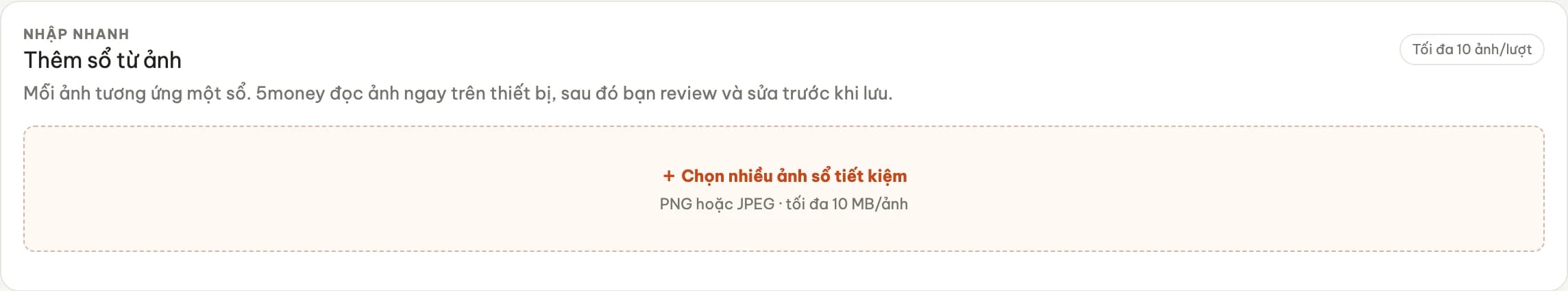 Khung thêm sổ tiết kiệm từ ảnh