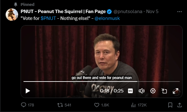 Elon Musk ủng hộ Peanut trên Podcast của Joe Rogan